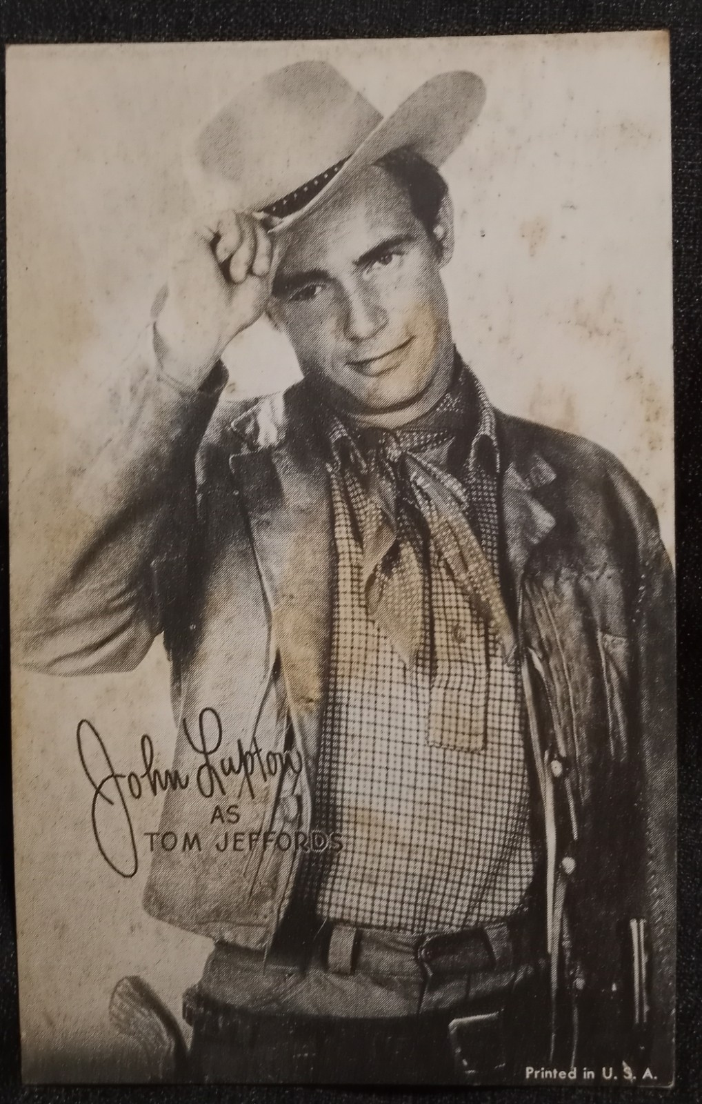 Vintage 1950s TV Star John Lupton Arcade Postcard TV Show Broken Arrow