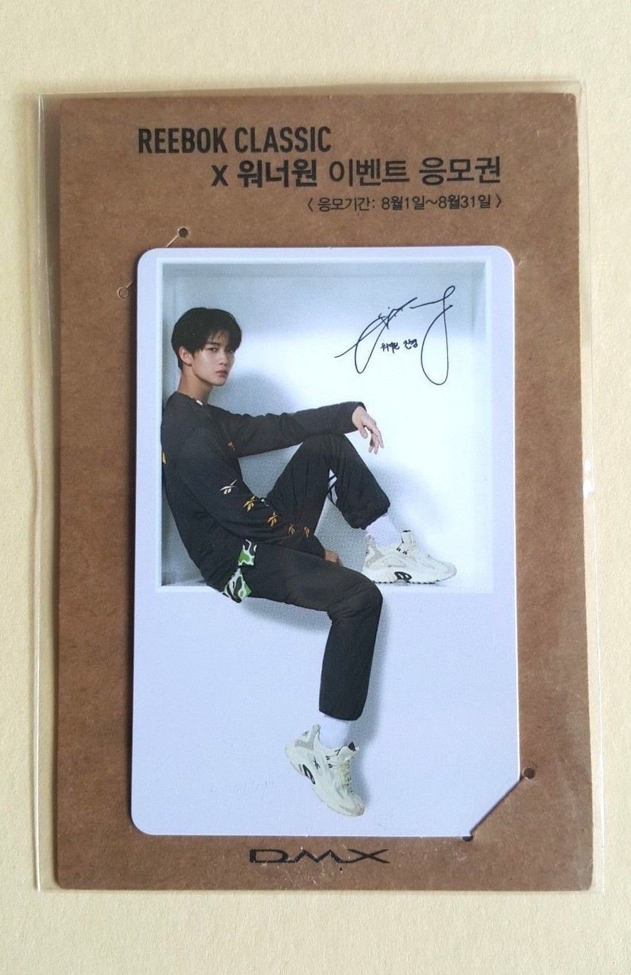 Wanna one reebok classic x wannaone fan sign photocard / Official – Jinyoung