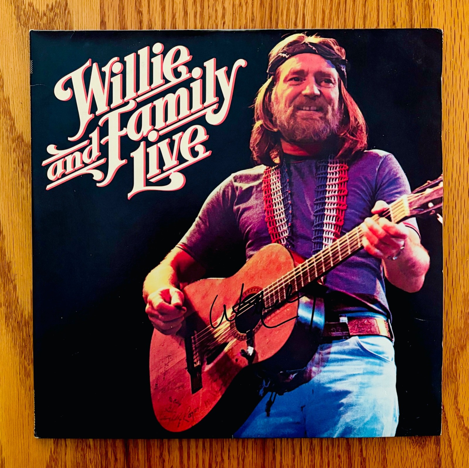 WILLIE NELSON~Signed WILLIE & FAMILY LIVE Double Album~Near Mint! The Highwaymen