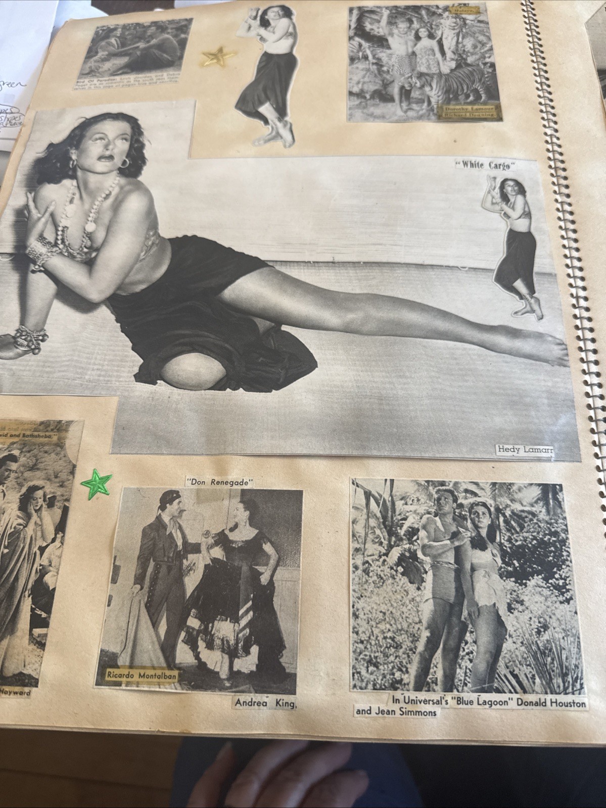 VTG Handmade Movie Star Celebrity Magazine Clippings Scrapbook 40s 30s 72 Pages