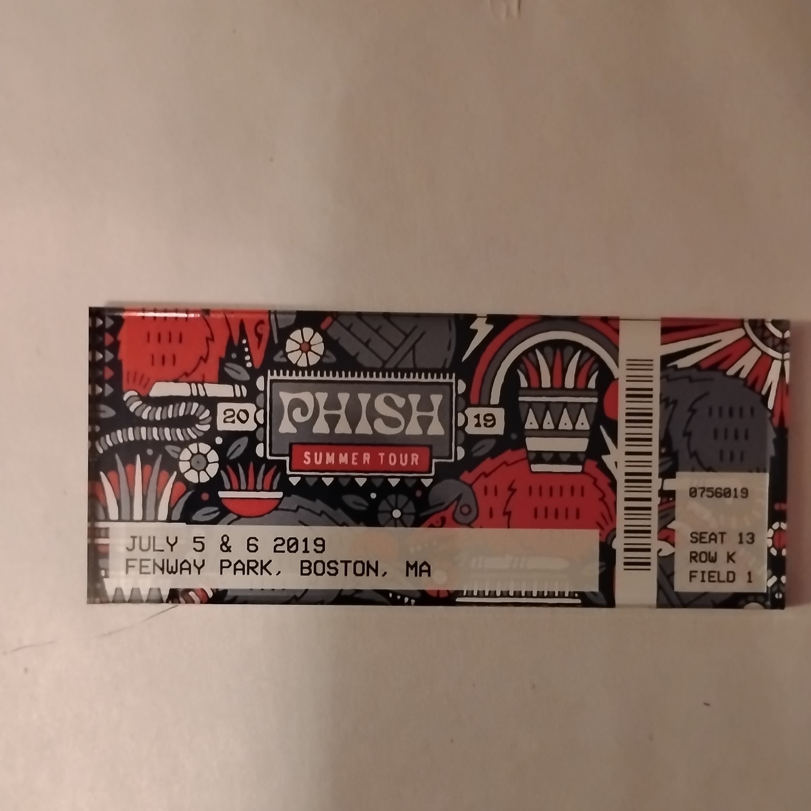 Phish Lucite Magnet Fenway Park Boston, MA 2019 Blue Pop-up Shop Exclusive