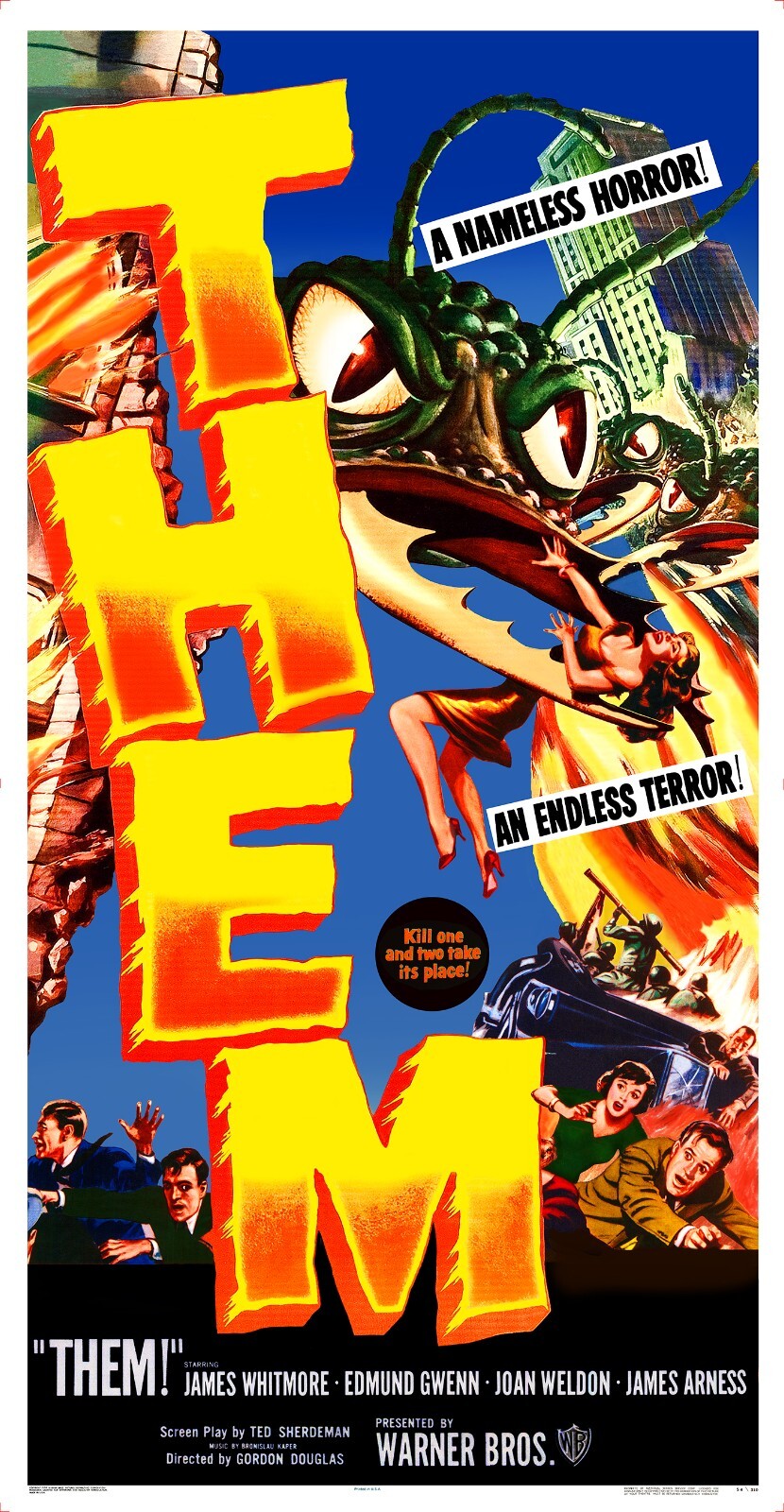 THEM! (1954) – 41″x79″ – HUGE high resolution restored sci-fi movie poster!