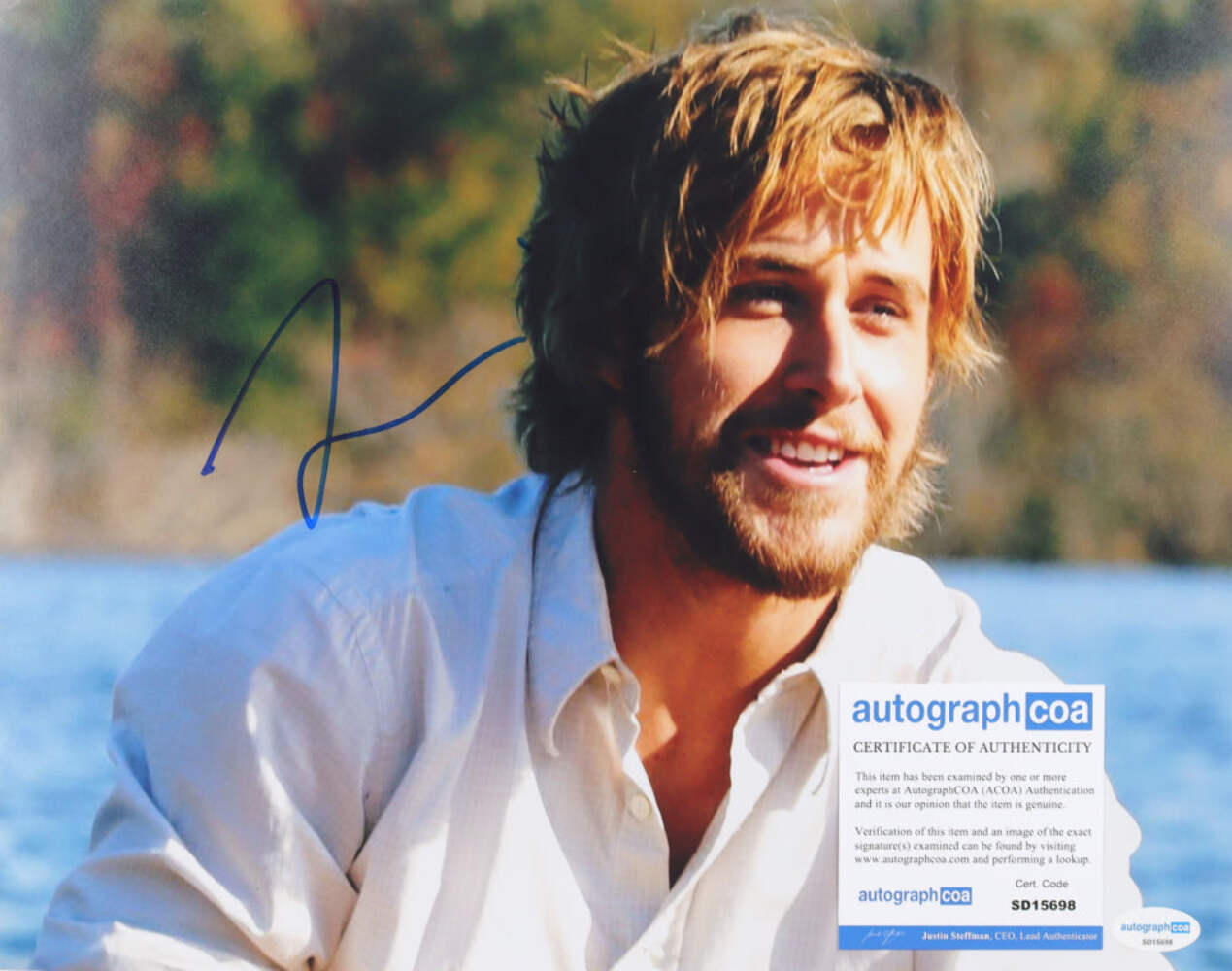 Ryan Gosling Signed “The Notebook” 11×14 Photo (ACOA) Noah Calhoun