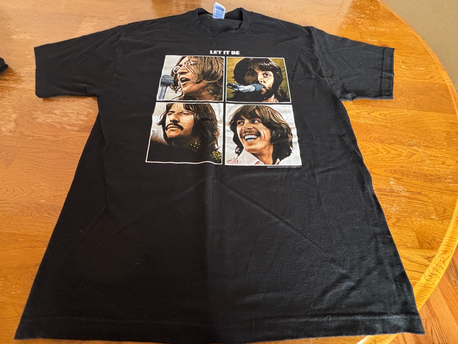 The Beatles Let It Be black XL t shirt 100% Cotton 2008 Apple Corps Color Photos