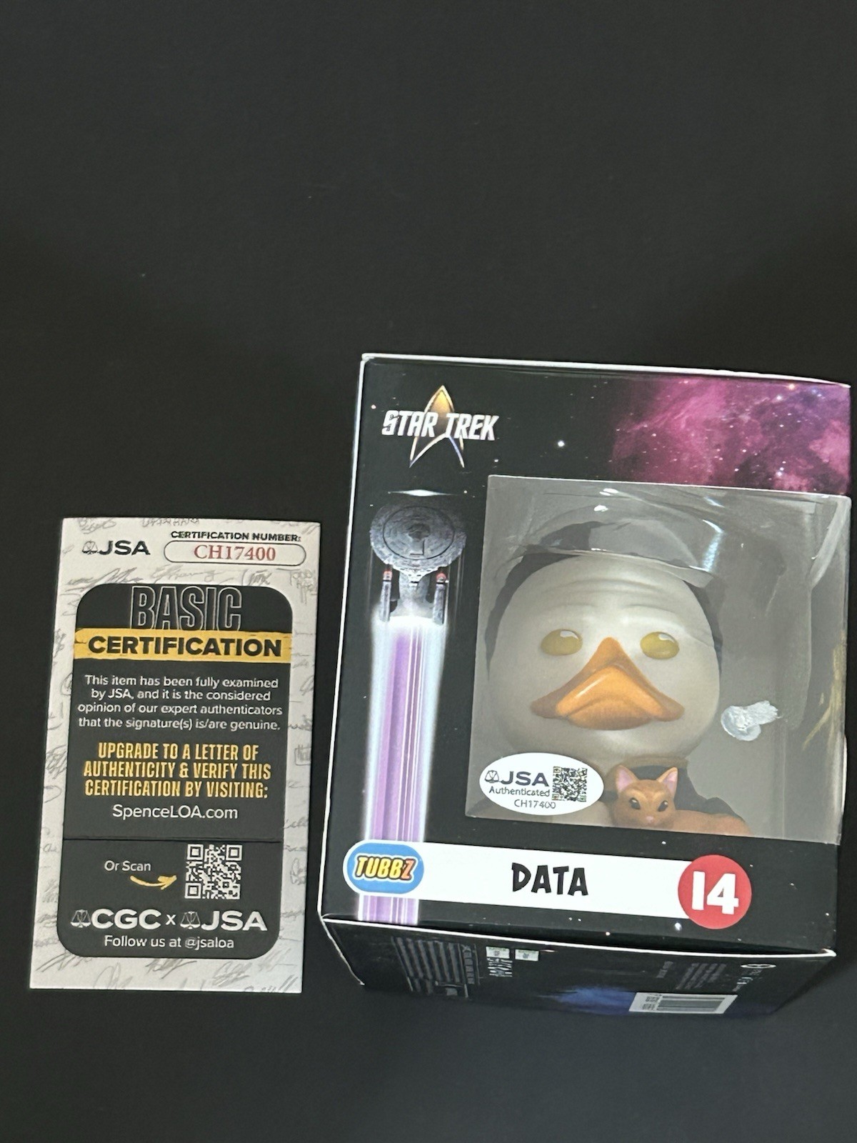BRENT SPINER SIGNED TUBBZ COLLECTIBLE RUBBER DUCK STAR TREK DATA JSA COA