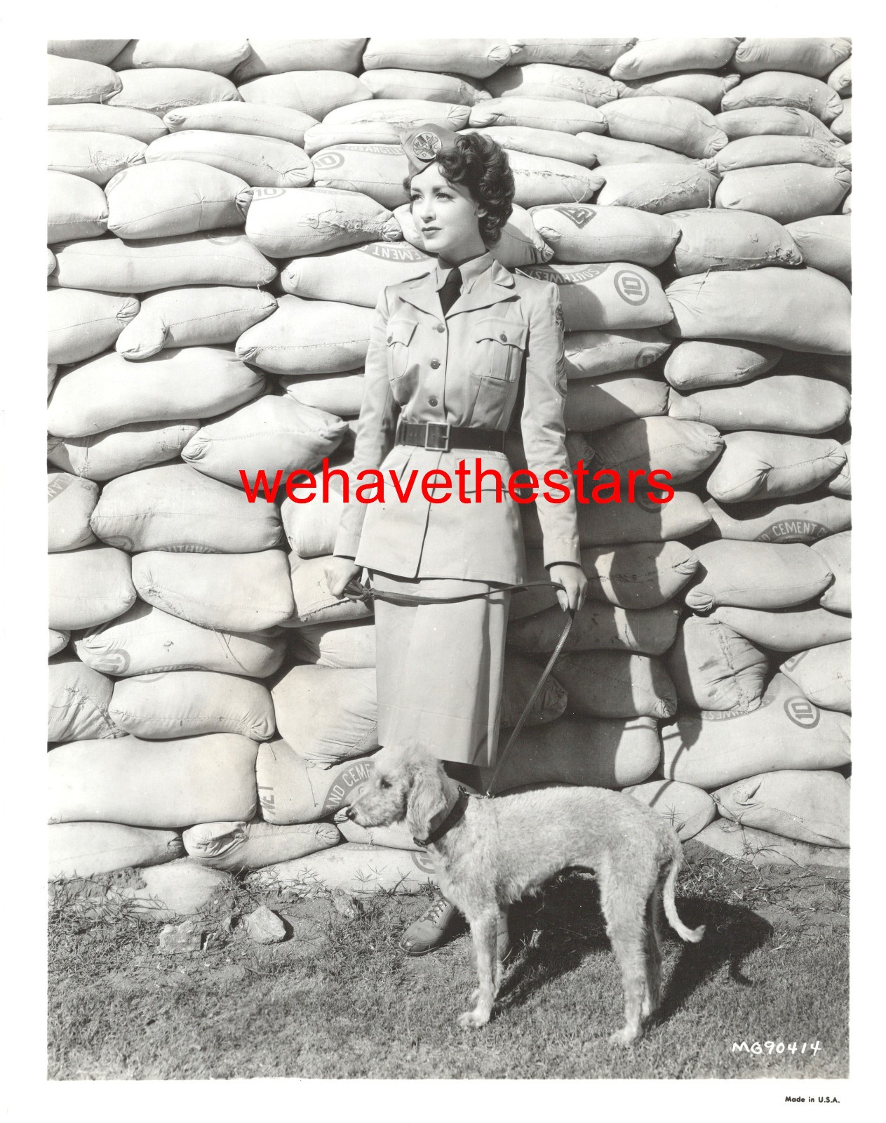 VINTAGE Marsha Hunt IN WW2 Uniform With HER DOG ’42 MGM Publicity Portrait