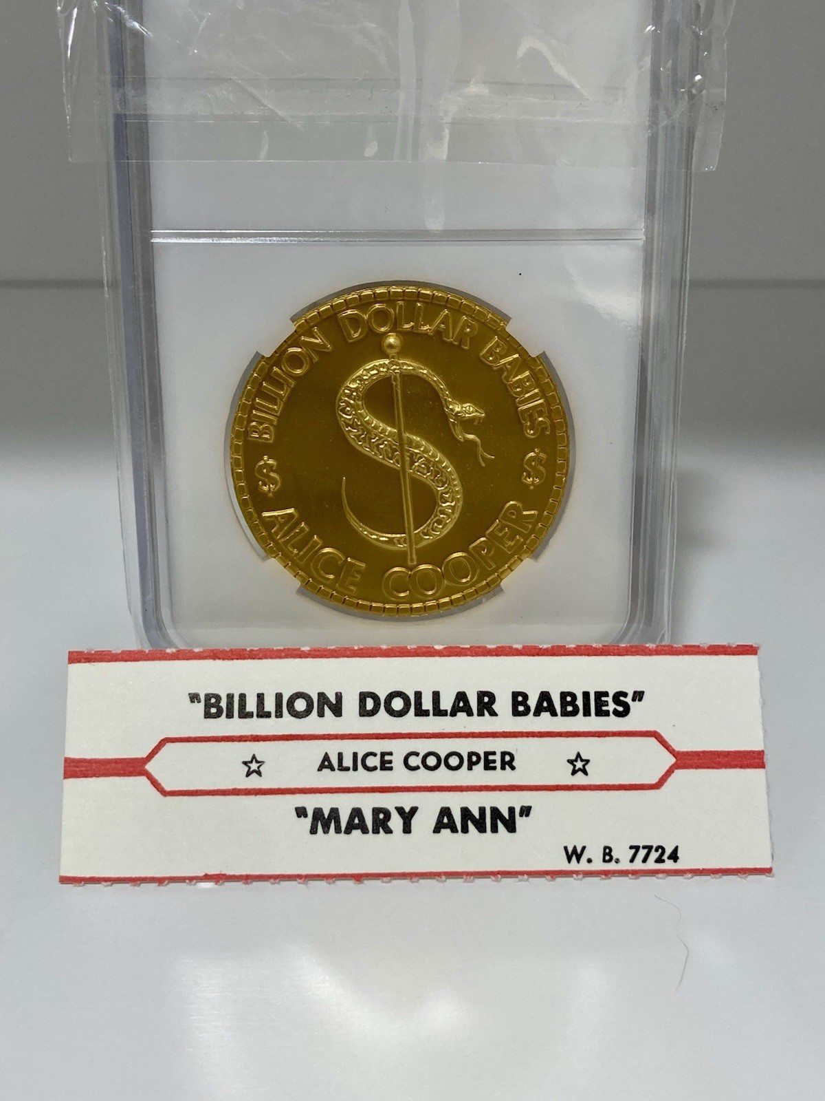Alice Cooper Limited Billion Dollar Babies 50th Coin Autographed Card