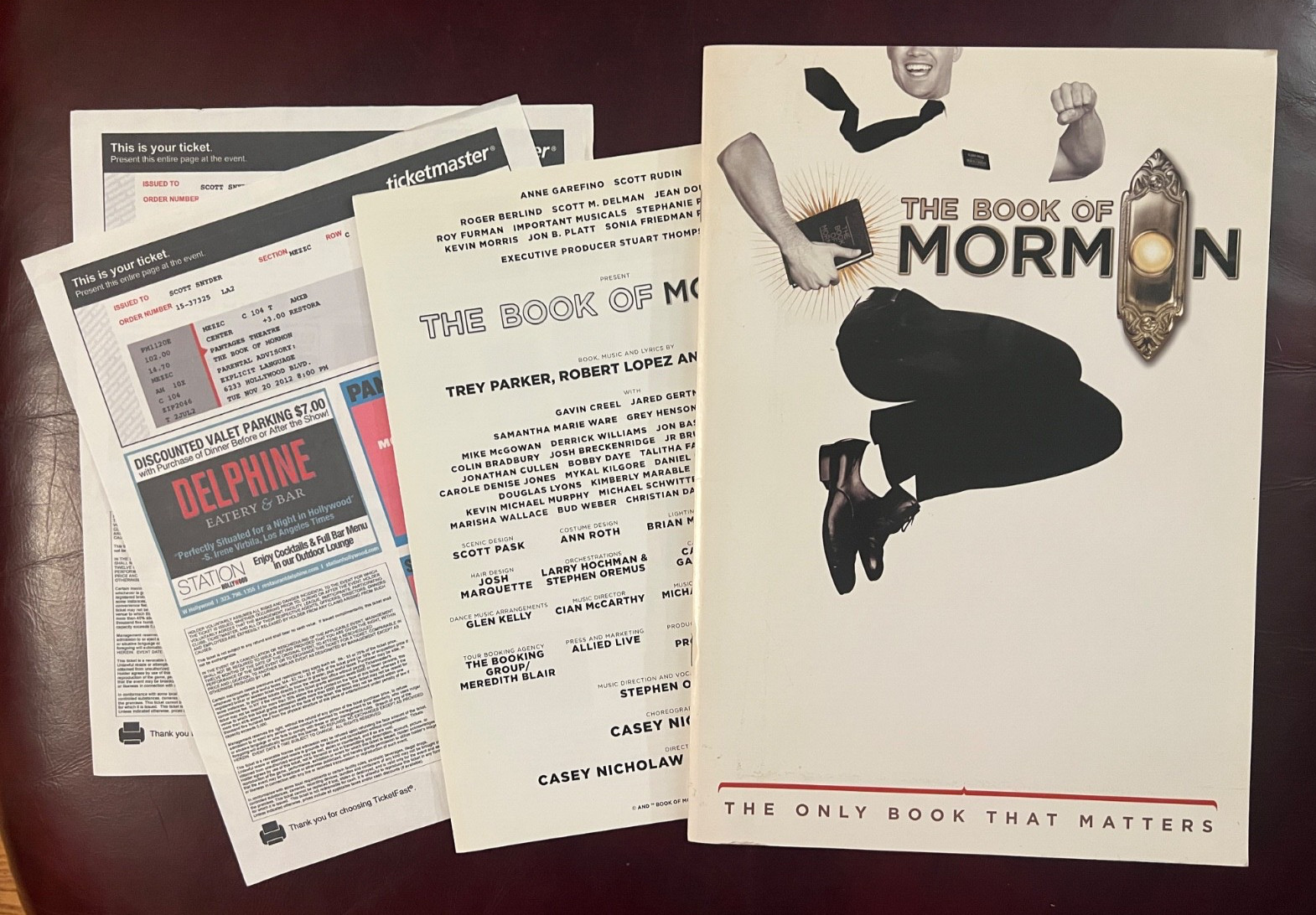 THE BOOK OF MORMON The Only Book That Matters Souvenir Program Booket Tickets