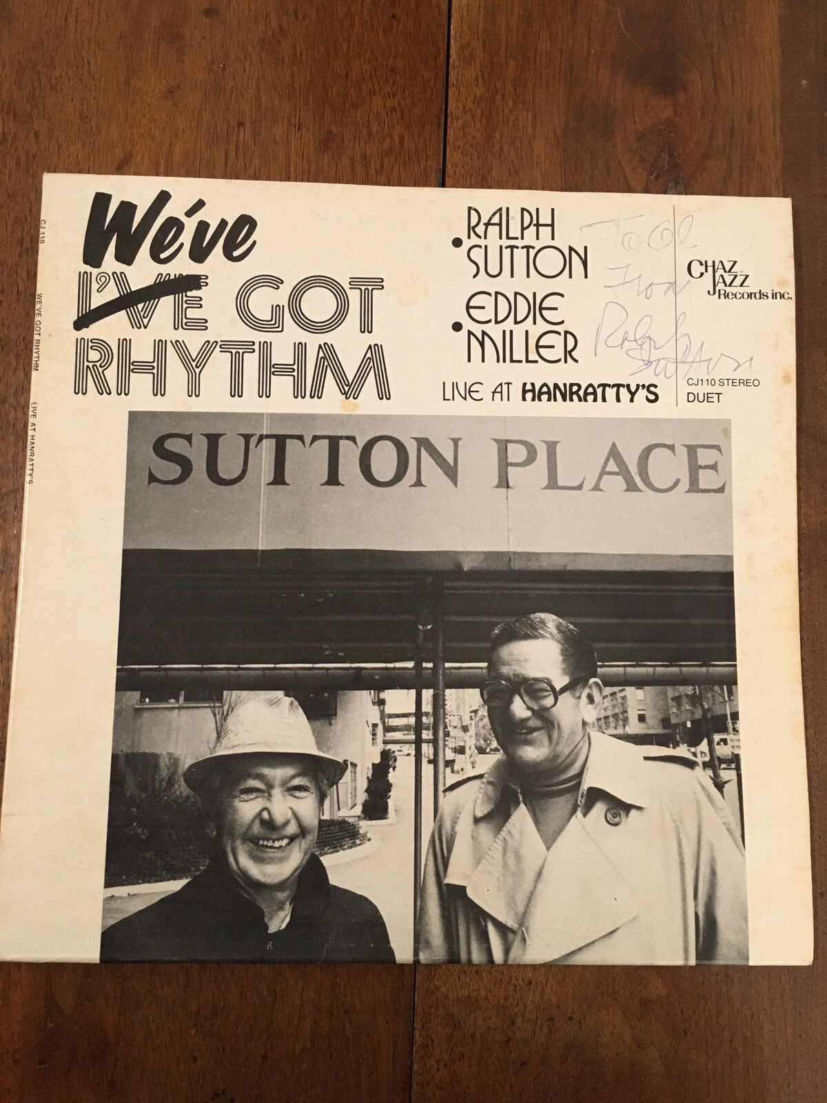 Signed Cover We’ve Got Rhythm, Ralph Sutton+Eddie Miller Live Hanratty’s, tested