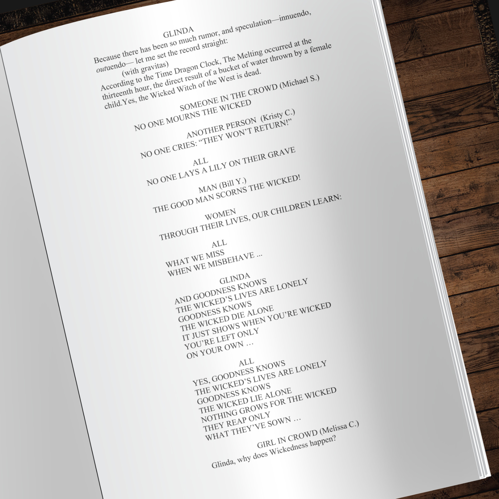 Wicked Broadway Musical Script Signed Autographed Reprint 123 Pages