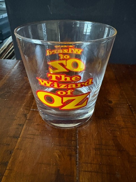 Wizard of Oz 1989 50th Anniversary Clear Glass Drinking Tumbler Movie Promo VTG