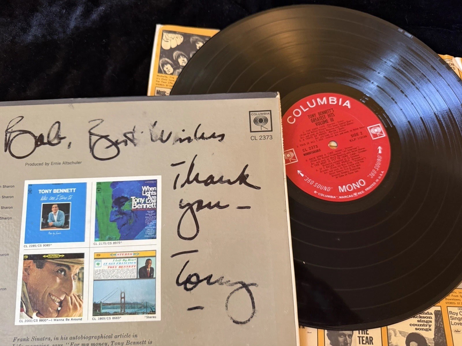 Tony Bennett Signed Tony’s Greatest Hits Volume III Cover WITH ALBUM D. JSA
