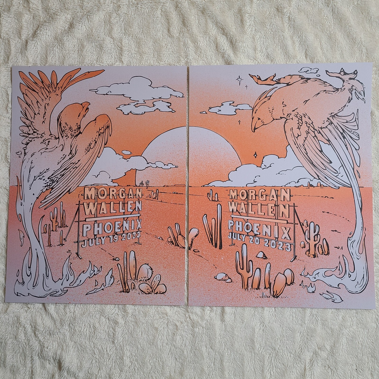 Morgan Wallen Chase Field Concert Poster Set July 19 & 20 LIMITED EDITION!*