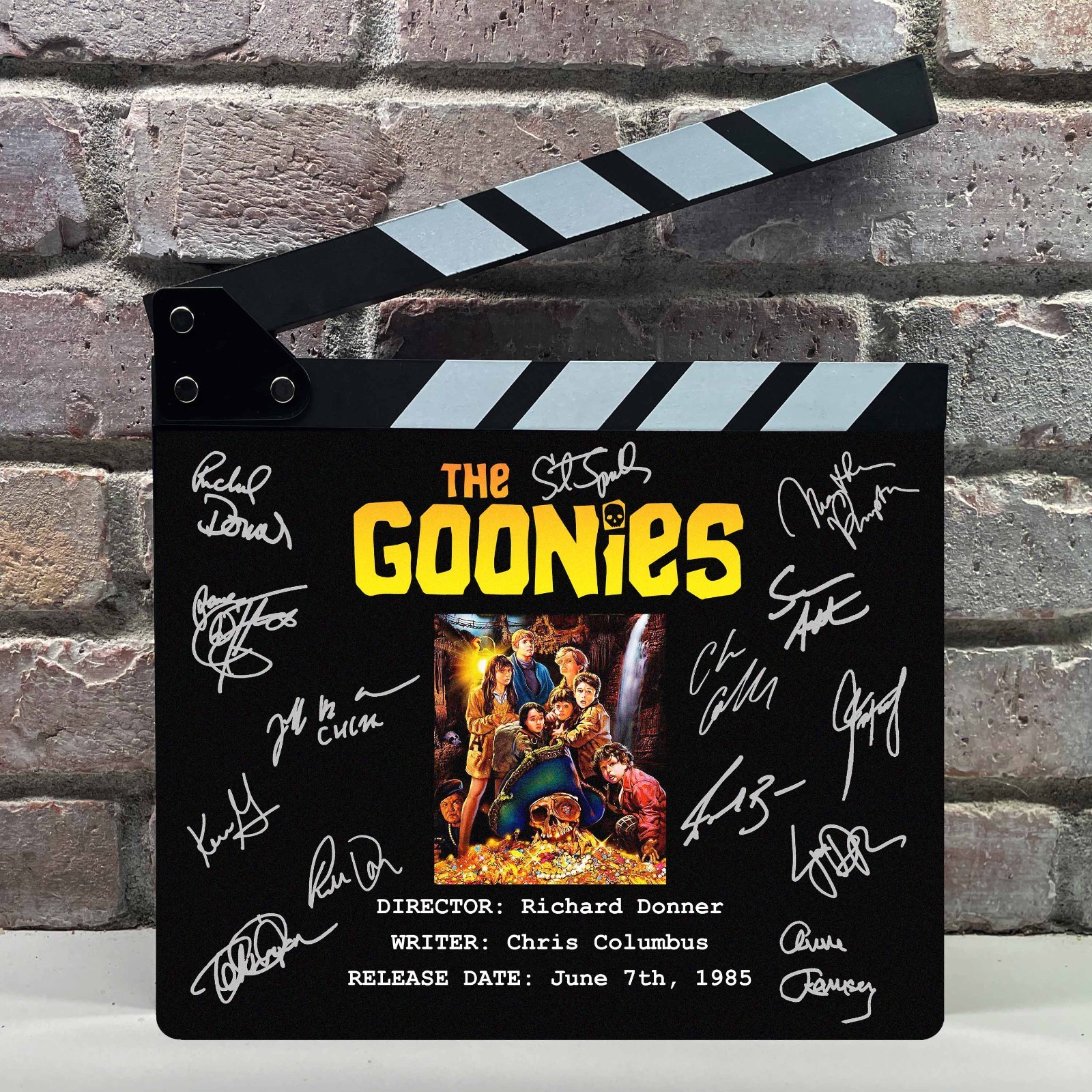 The Goonies Autographed Signed Facsimile Clap Board Prop – Iconic 80s Adventure