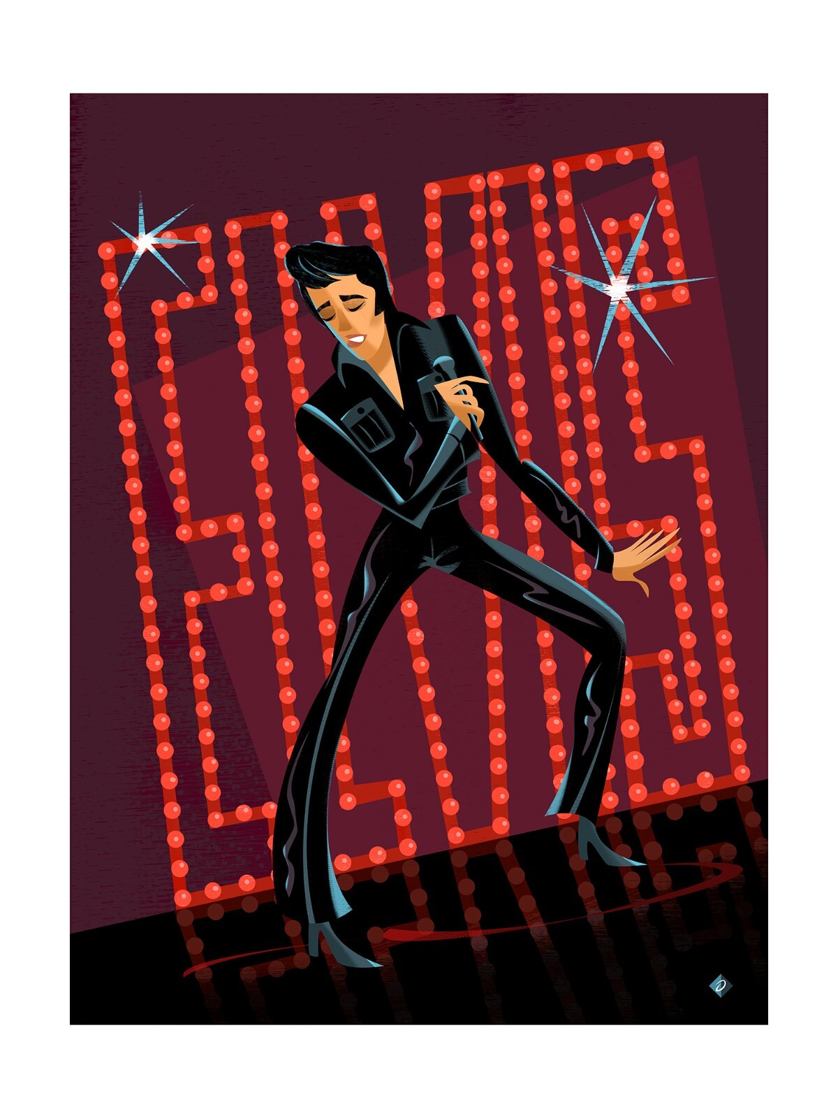 Alan Bodner SIGNED Burning Love Elvis Paper Print Limited Edition