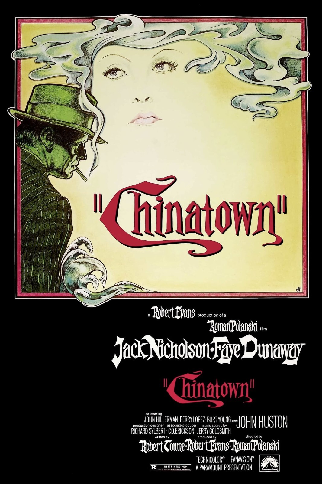 1974 Chinatown Movie Poster 11X17 Jack Nicholson Faye Dunaway Jake Gittis 🚬🍿