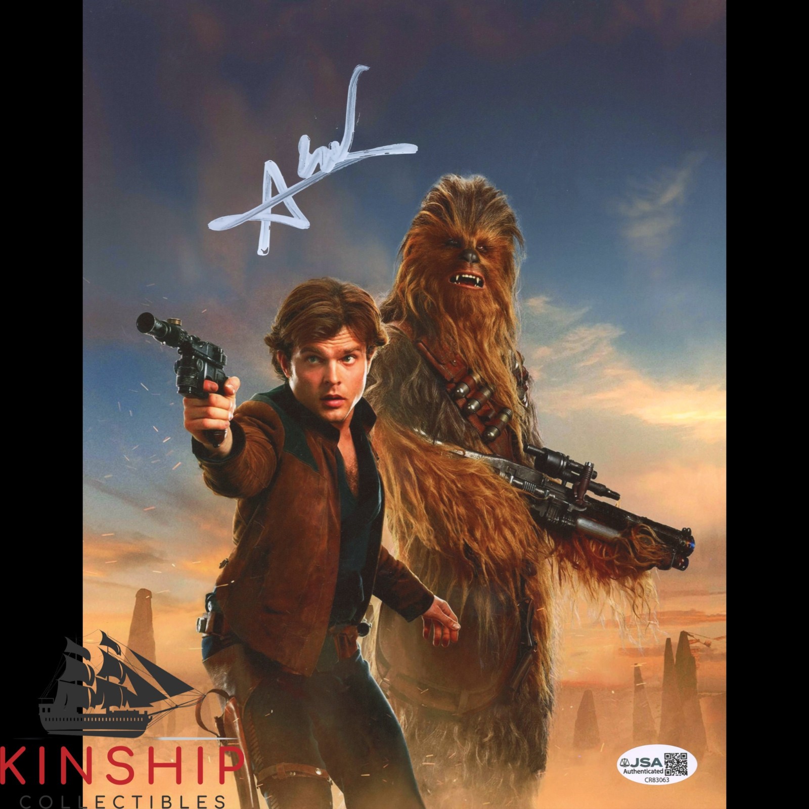 Alden Ehrenreich signed 8×10 Photo JSA COA Star Wars Auto Rare B2389