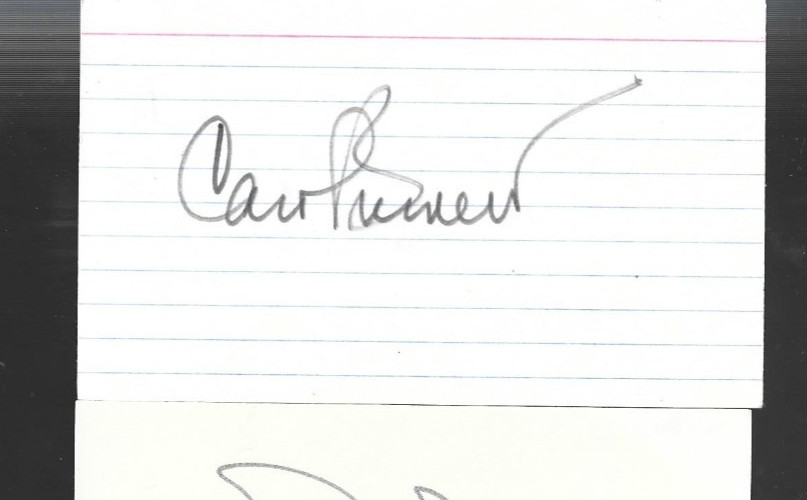 hand signed autograph on index card Carl Reiner