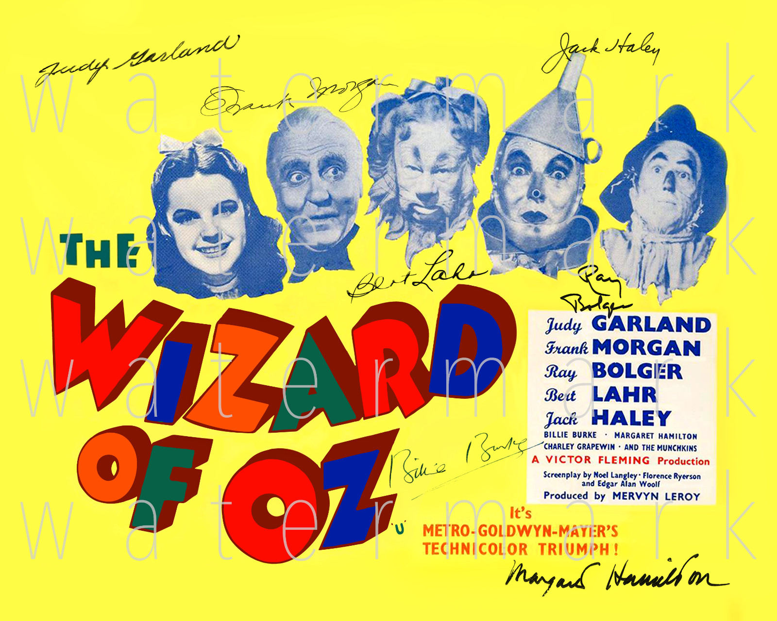 Wizard of Oz signed 8×10 inch photo picture poster autograph RP Judy Garland
