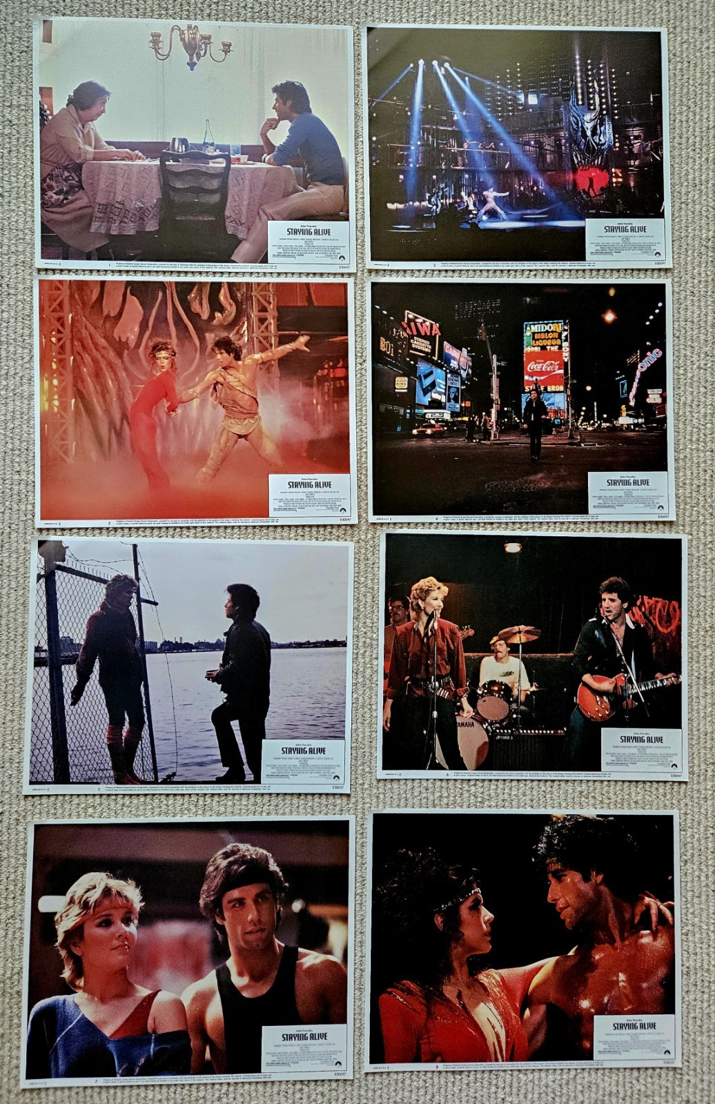 Staying Alive 1983 original US 11×14 lobby set 8 cards John Travolta