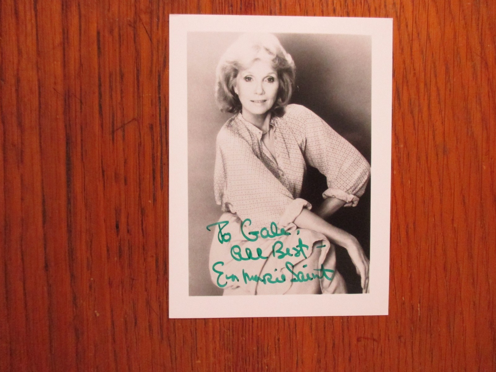 EVA MARIE SAINT (On The Waterfront/Oscar)Signed 3 3/4 x 5 B & W Glossy Photo
