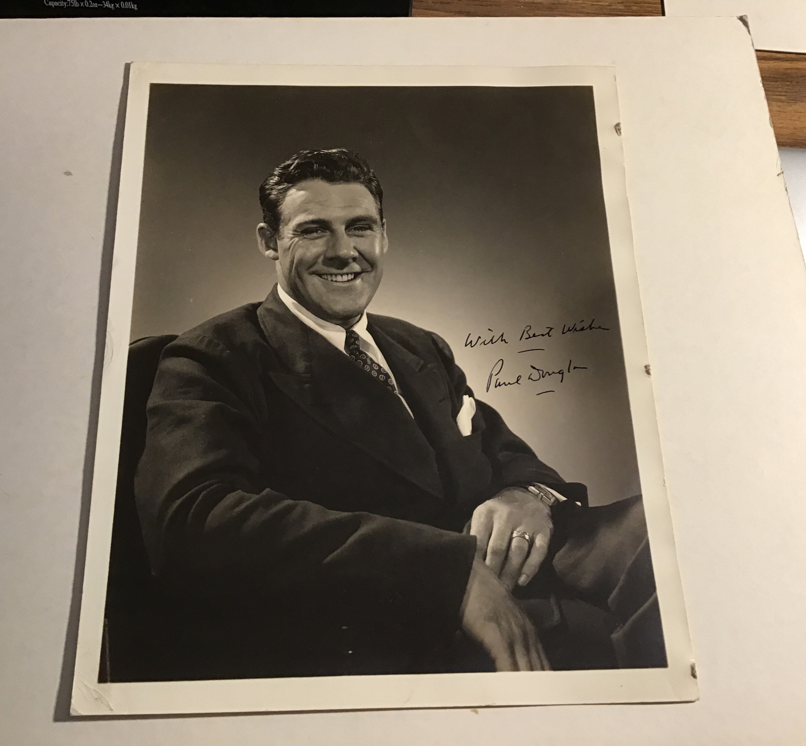Paul Douglas Baseball Announcer/ Character Actor Autographed Signed Photo 1938