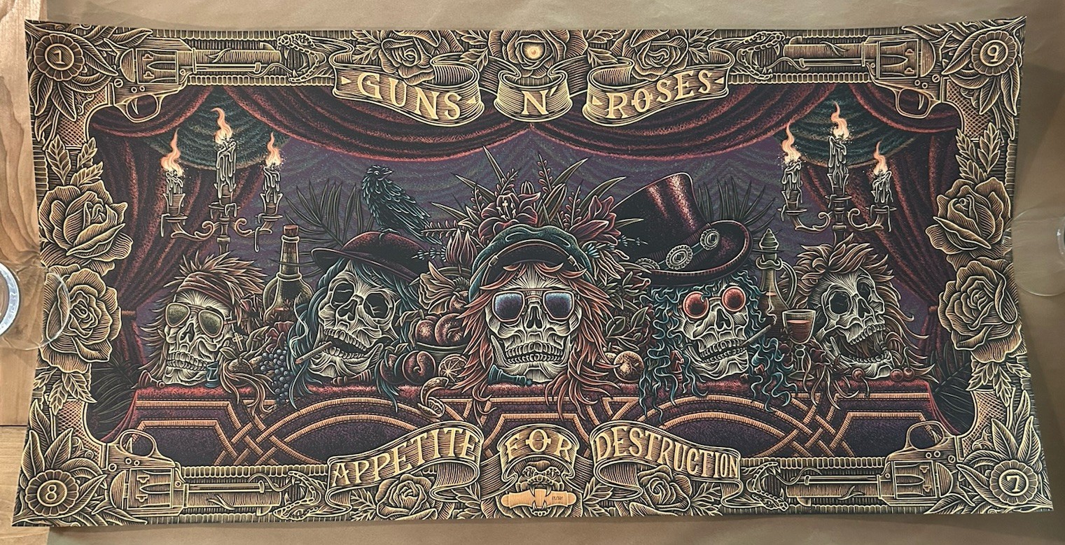 Guns n Roses Appetite for Construction Cream Commemorative 18×36 Poster 17/325