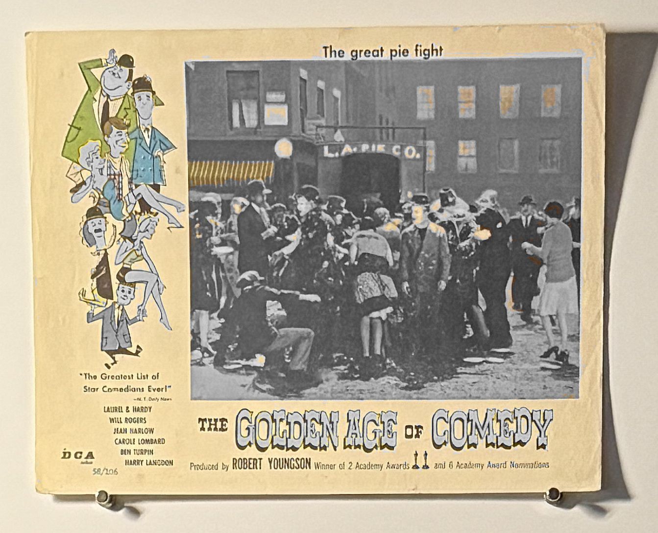 The Golden Age of Comedy Movie Lobby Card The Great Pie Fight Laurel & Hardy