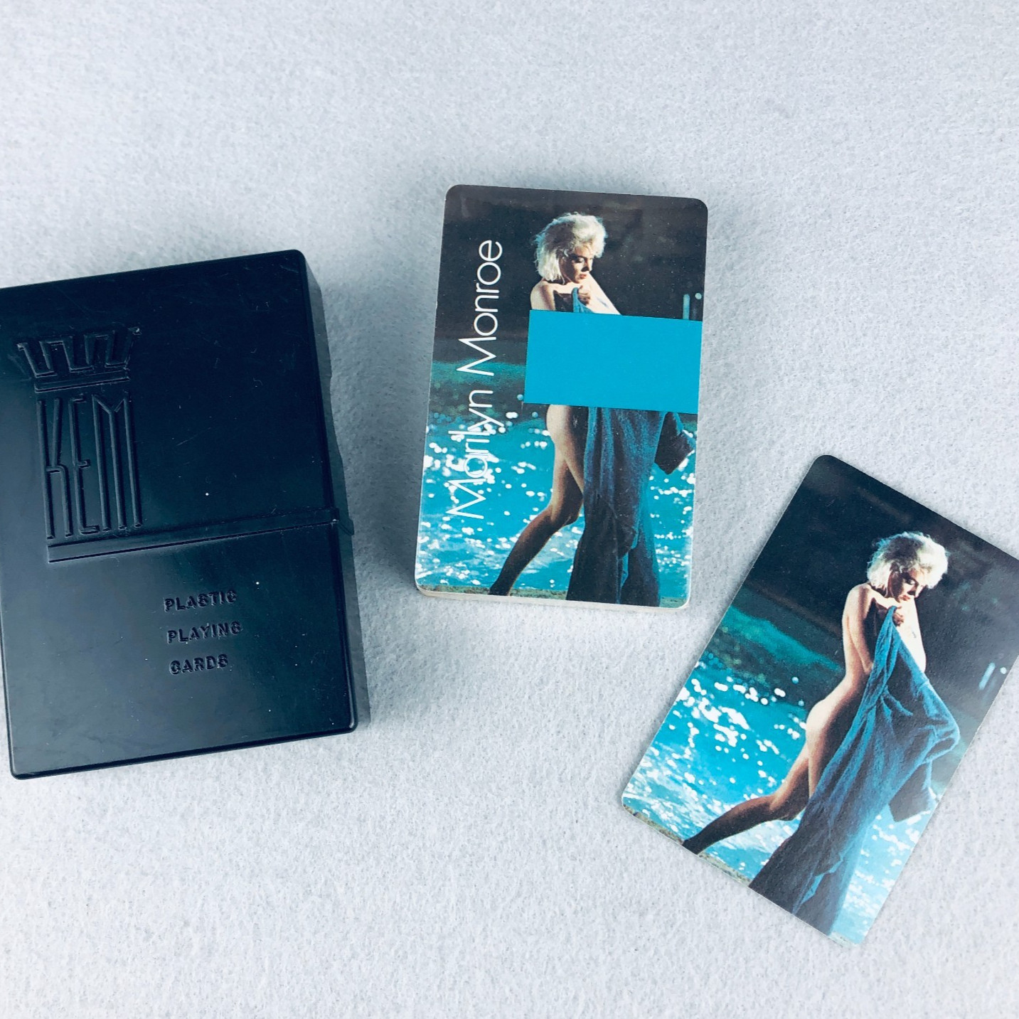 Marilyn Monroe Playing Card Deck VTG 1976 Sealed with Japan tax stamp in KEM box