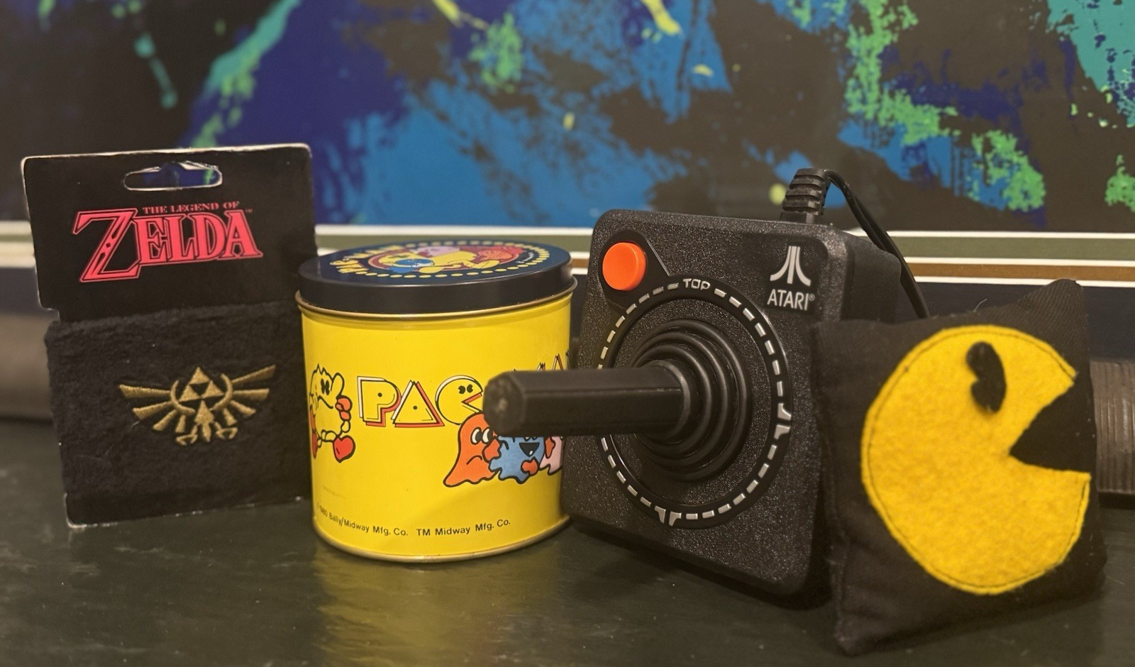 RARE Vintage 1980 Pac-Man Video Game Tin Bally Midway 3.5” + Atari Game + Zelda