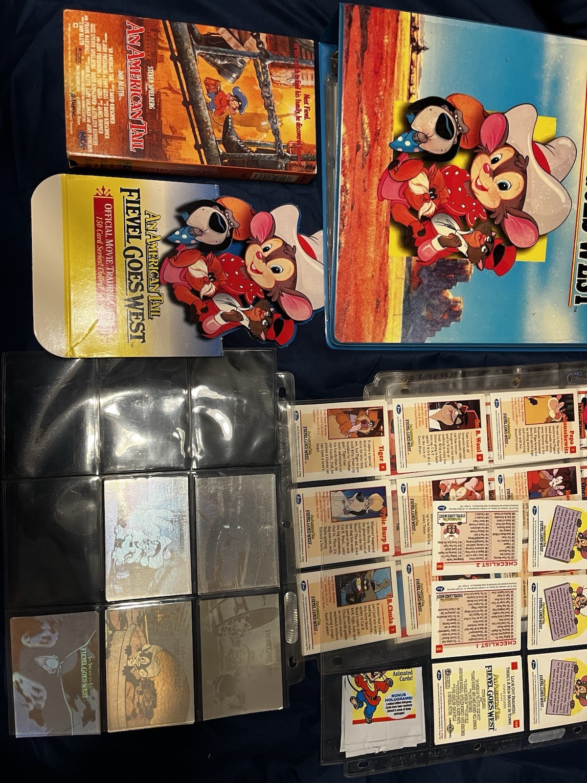 An American Tail 50 Goes West Set Includes Album Cover Cards, Vhs Tape Holograms