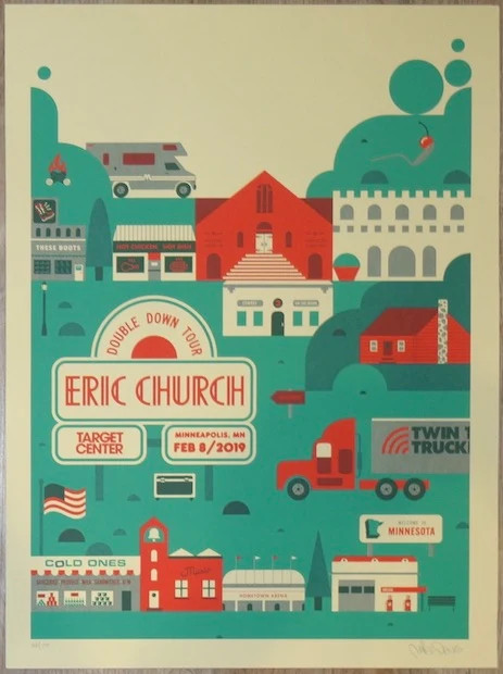 2019 Eric Church – Minneapolis I Silkscreen Concert Poster by Burlesque