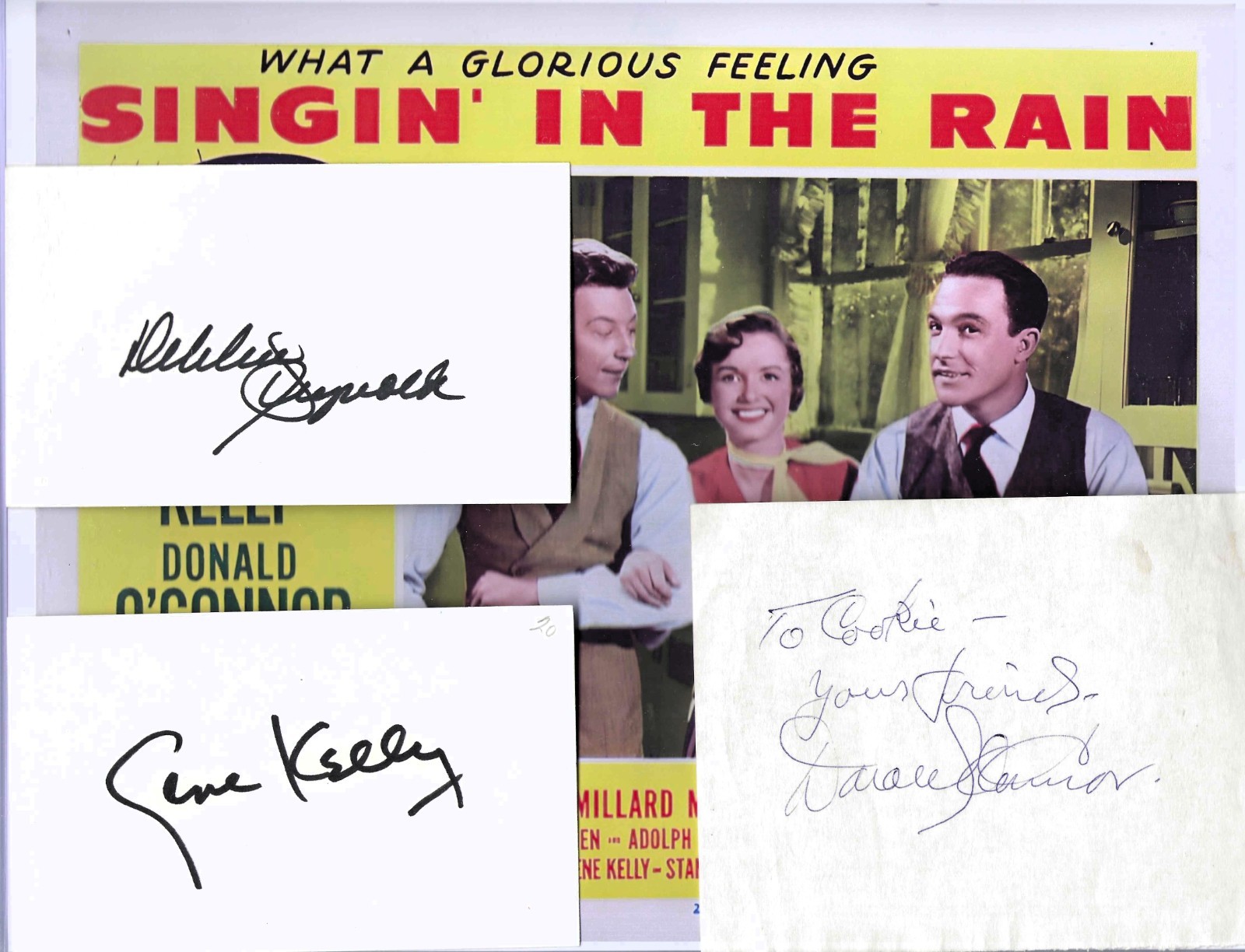 SINGING IN THE RAIN cast autographs GENE KELLY, Donald O’Connor, DEBBIE REYNOLDS