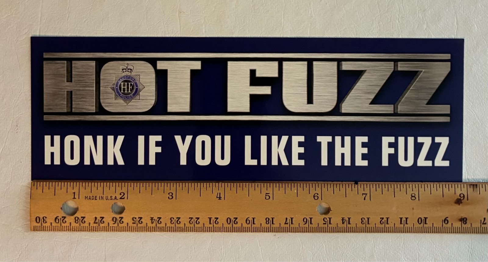 HOT FUZZ big Promo Honk Bumper STICKER 2007 Simon Pegg Nick Frost Comedy NOS