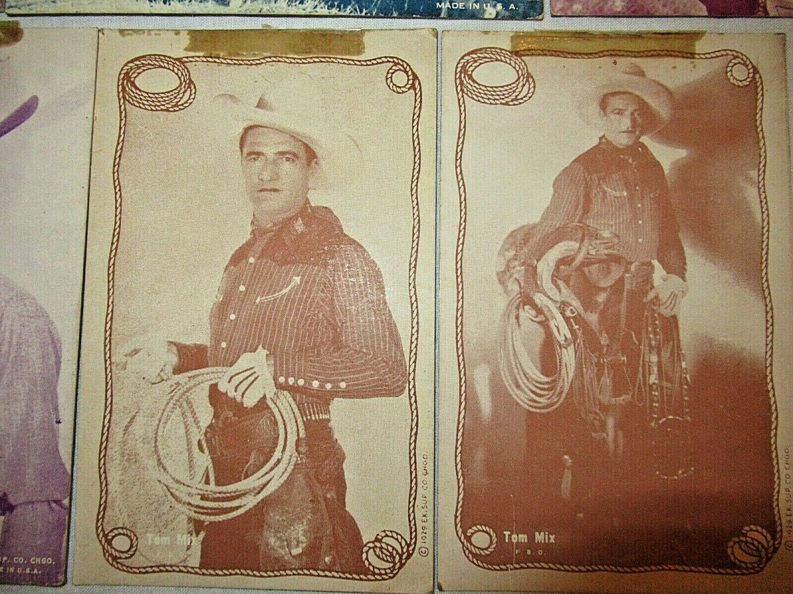 Lot of 7 Old Movie Cards 1929 Tom Mix, Bob Steele, Jack Luden, Bobby Sullivan