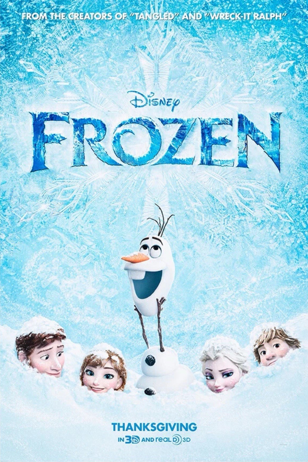 Disney’s “FROZEN” (2013) – Original 27″ x 40″ D/S Final Movie Poster *RARE*