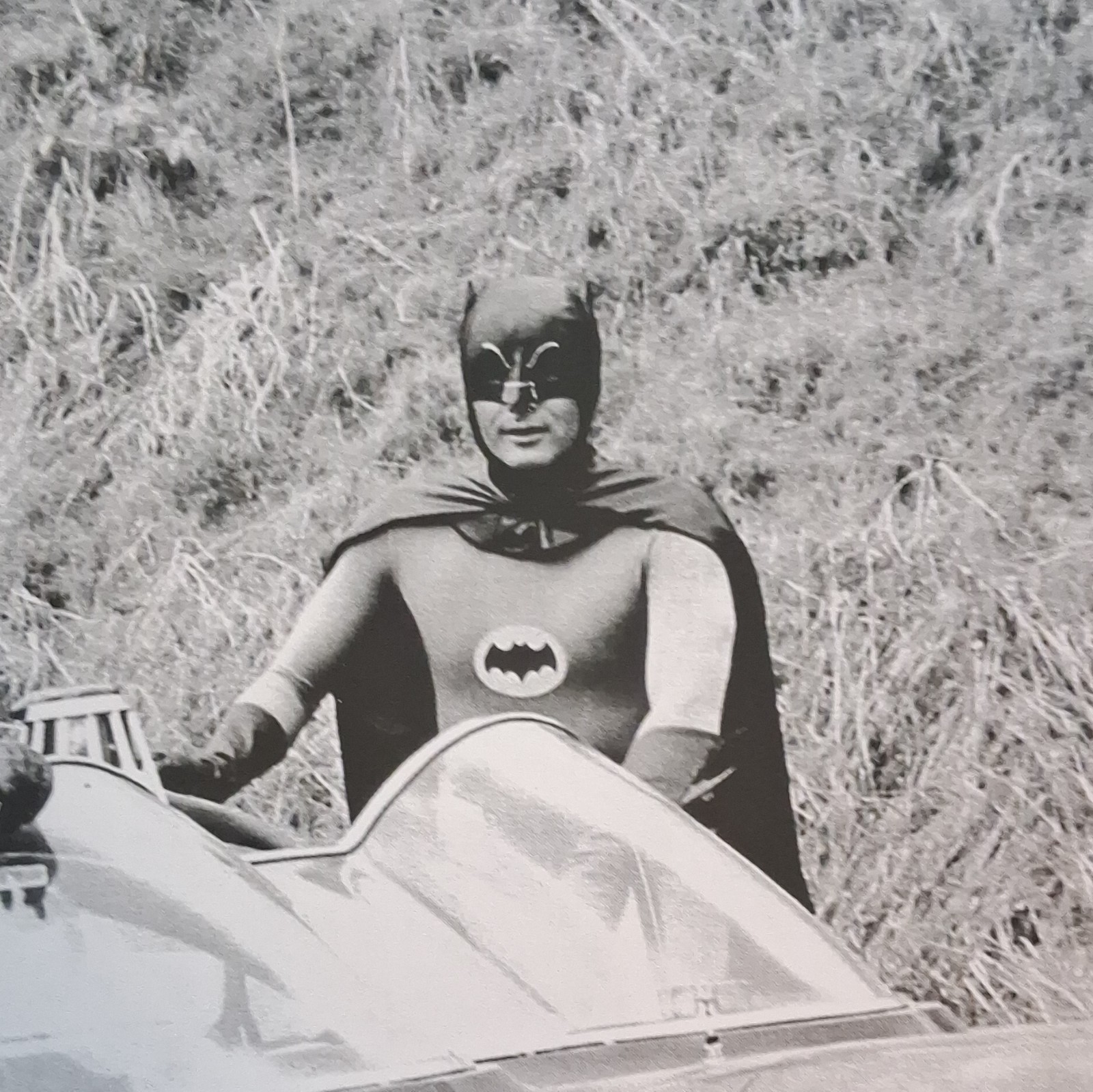 Batman & Robin Batmobile Bat Logo Black & White Photograph 8×10 in