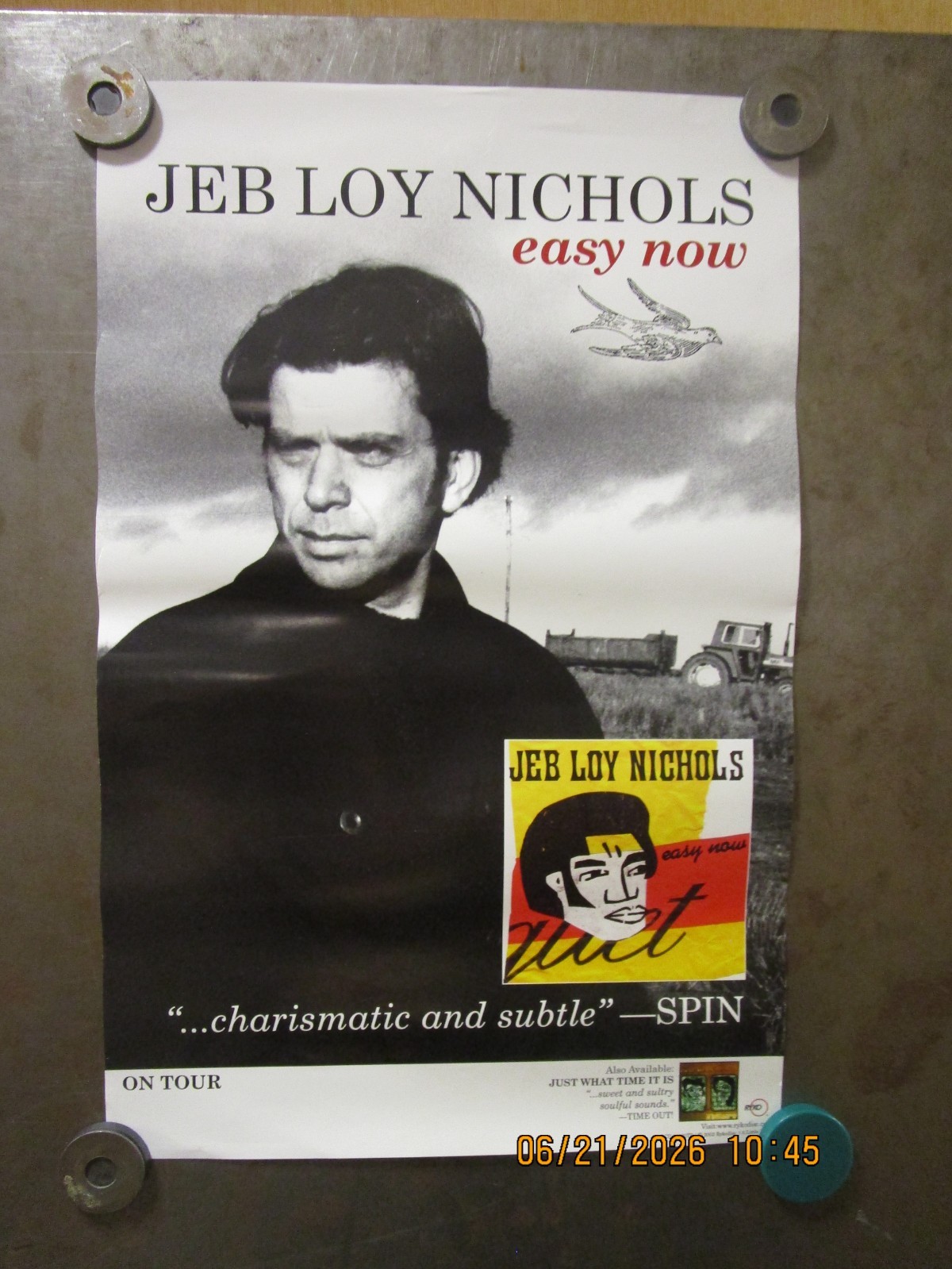 JEB LOY NICHOLS Easy Now Promo Poster New! Unused! 2002 Rykodisc DAMAGED