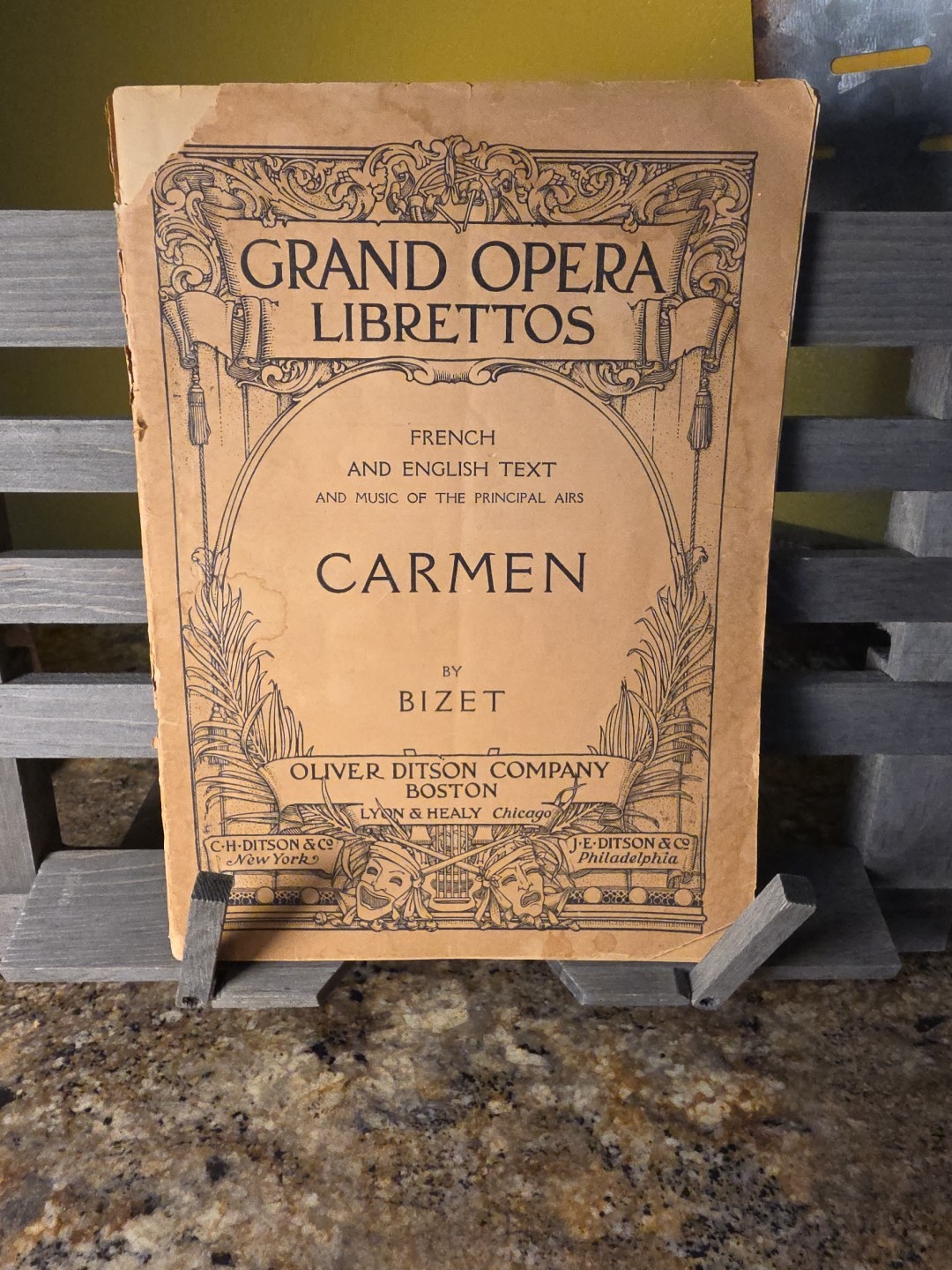 Carmen by Bizet Grand Opera Libretto Oliver Ditson French and English Text