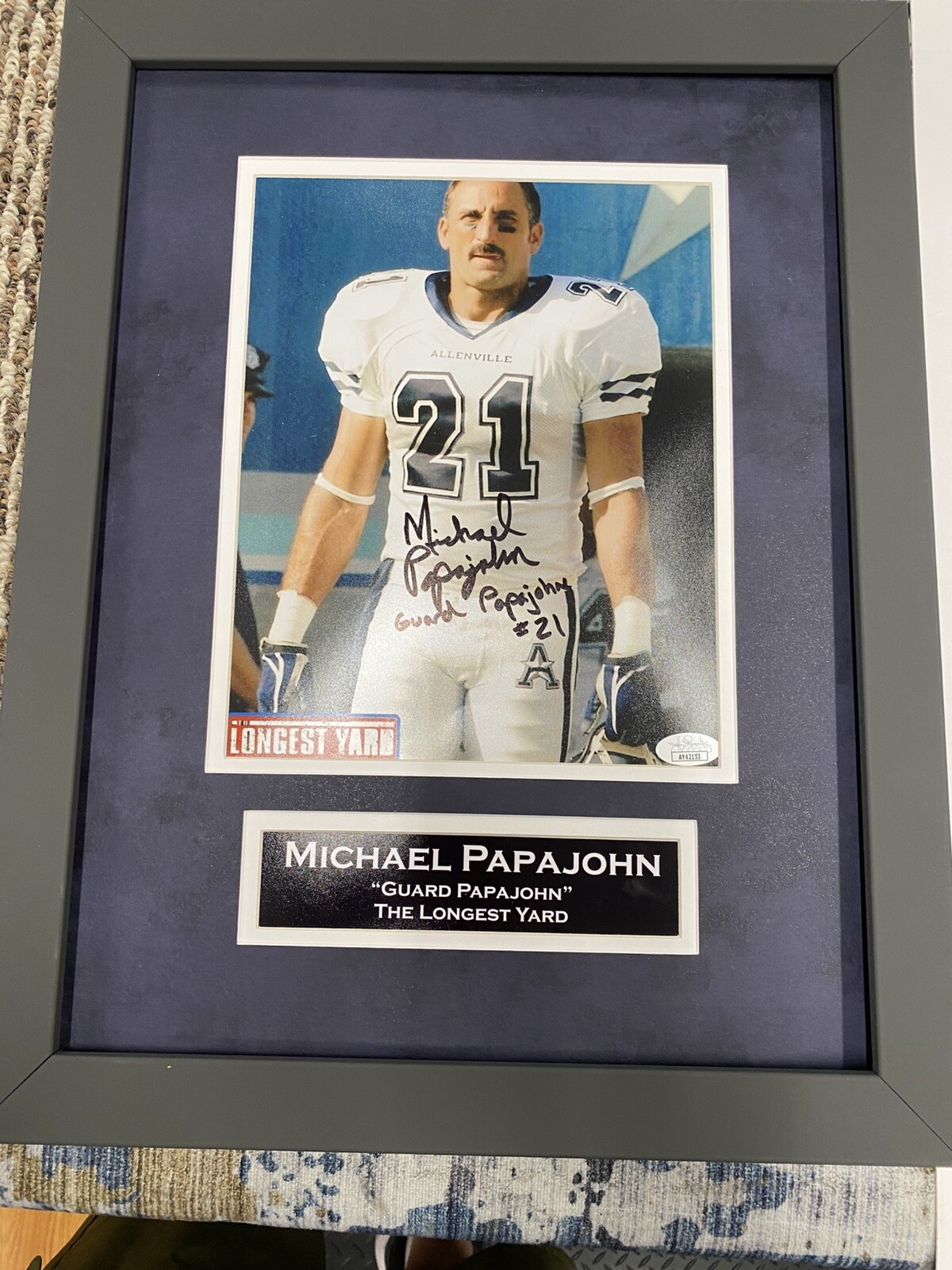 Michael Papajohn autographed photo signed 8×10 framed photo The Longest Yard JSA