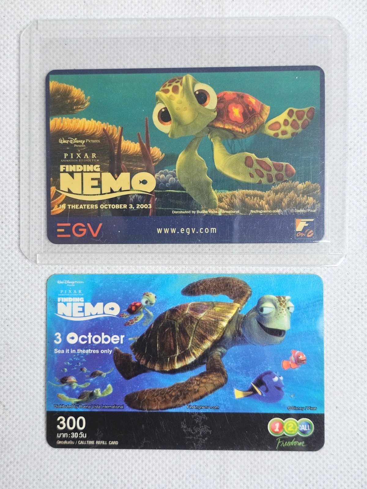 Finding Nemo Thailand Movie Ticket EGV Plastic Card Rare & Phone Card