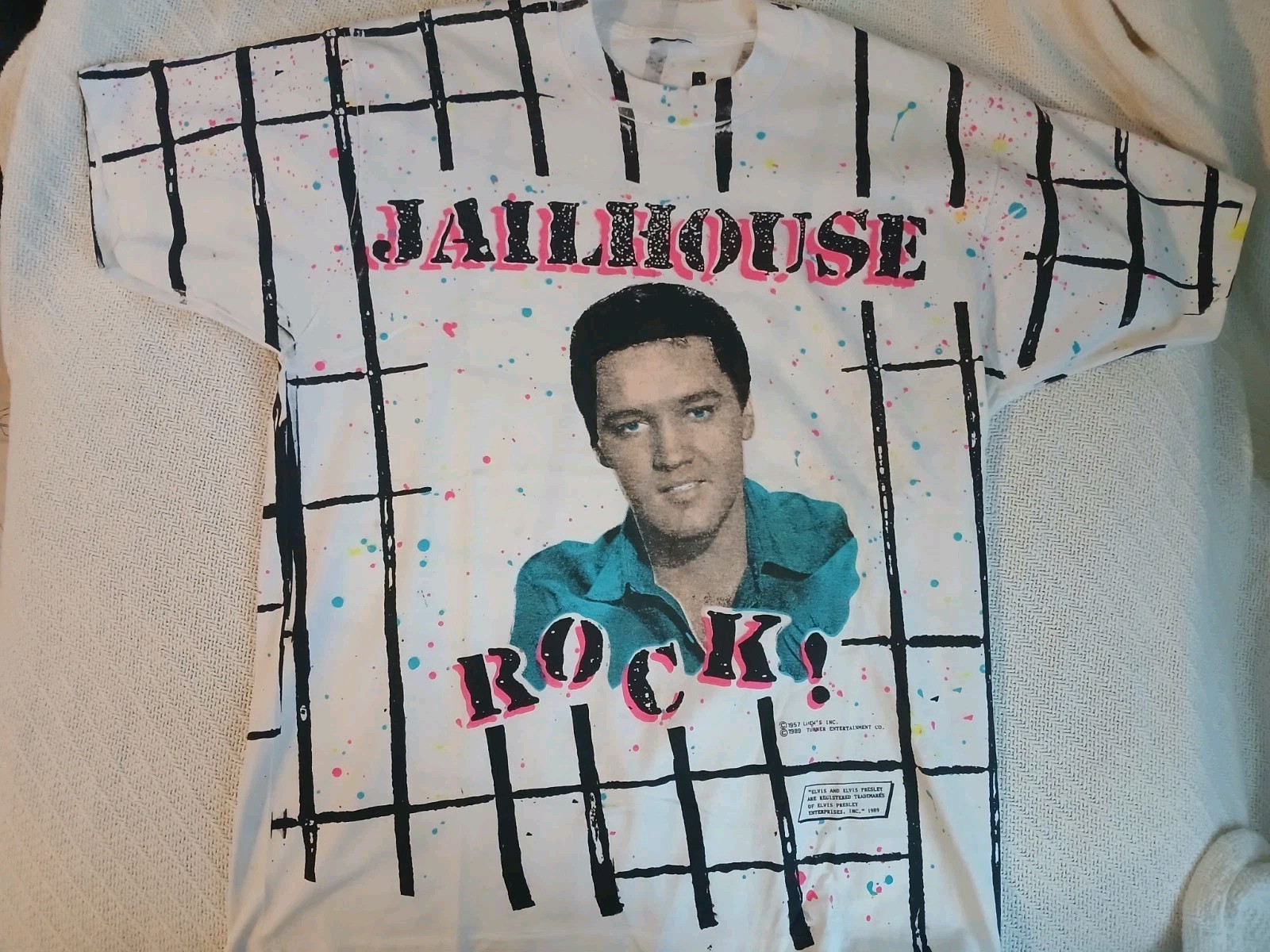 Vintage 1989 Elvis Presley Jailhouse Rock T-Shirt 1980s Single Stitch Cut Tag