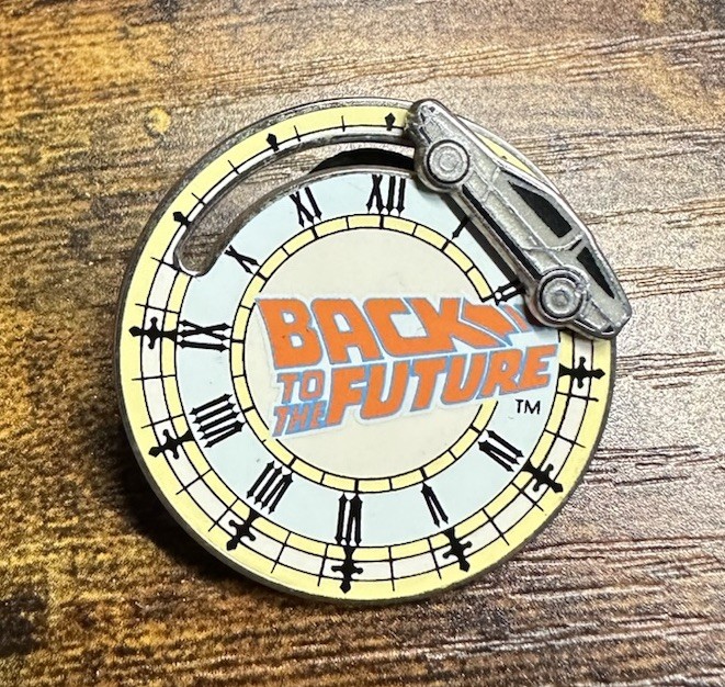 Universal Studios Orlando Back to the Future Clock Tower DeLorean Slider Pin HTF