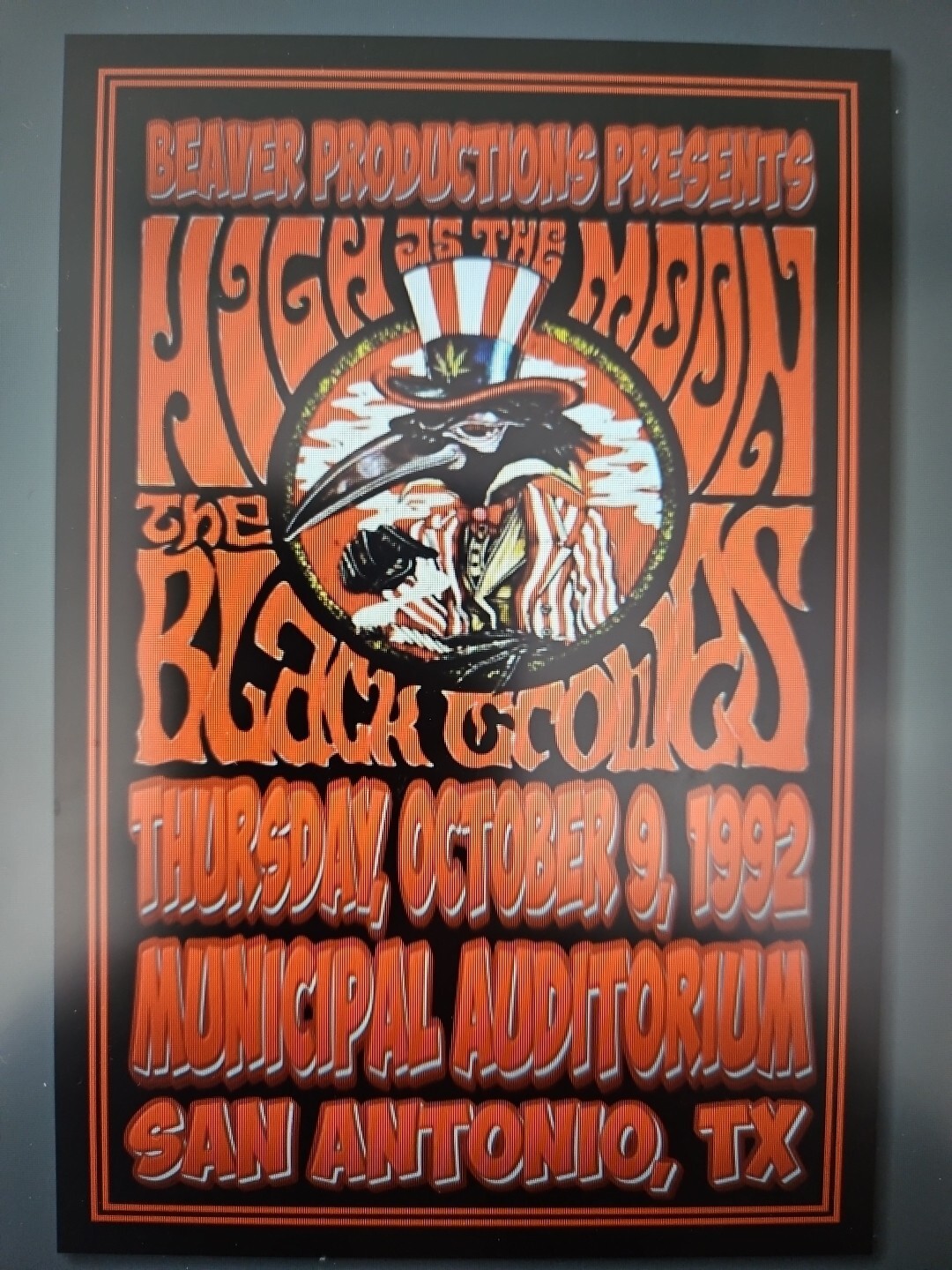 The Black Crowes 1992 San Antonio Concert Tour Poster
