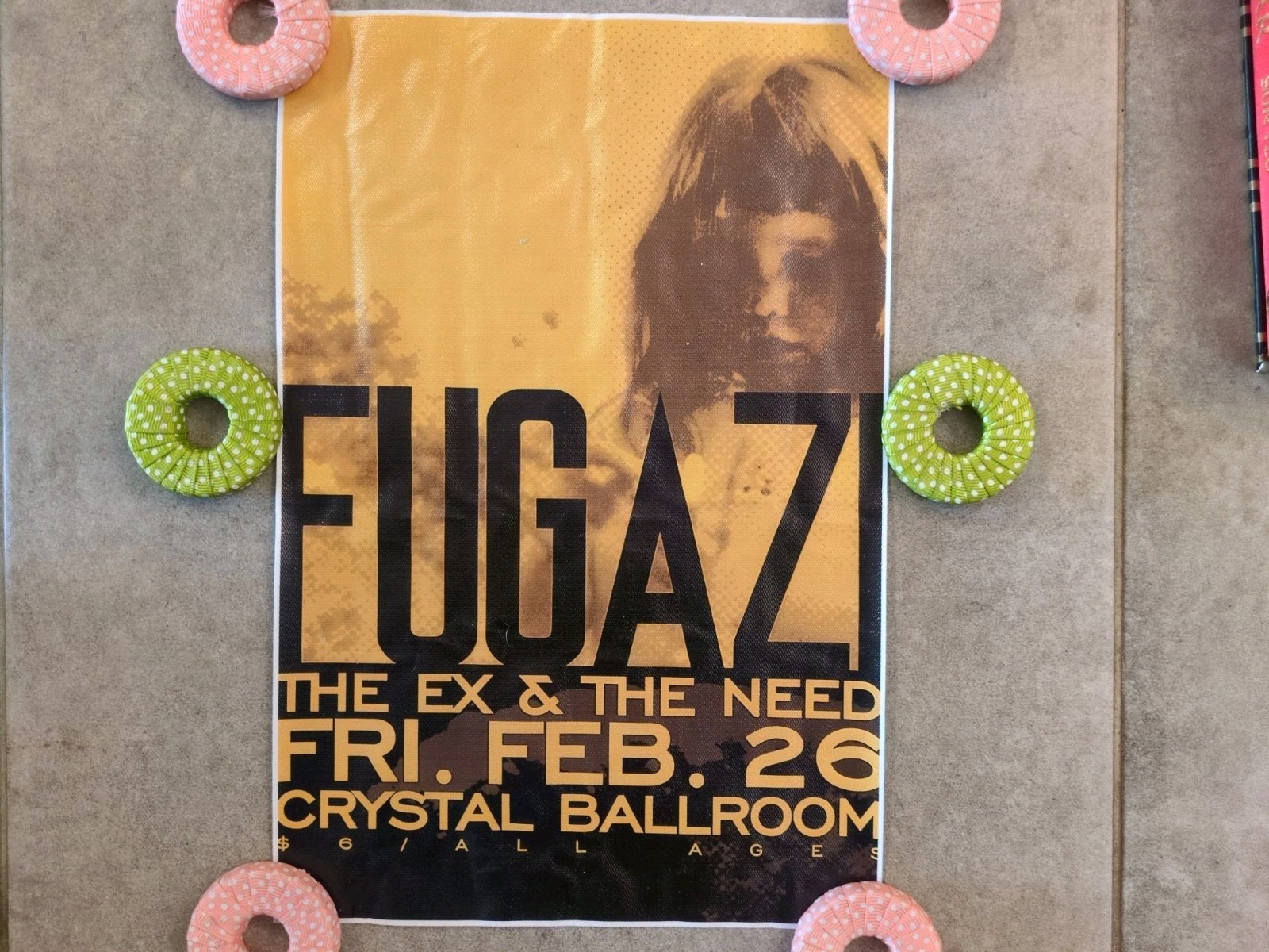 FUGAZI ALL AGES SHOW @ Crystal Ballroom 12″ X 8″ CONCERT POSTER Vinyl Rare