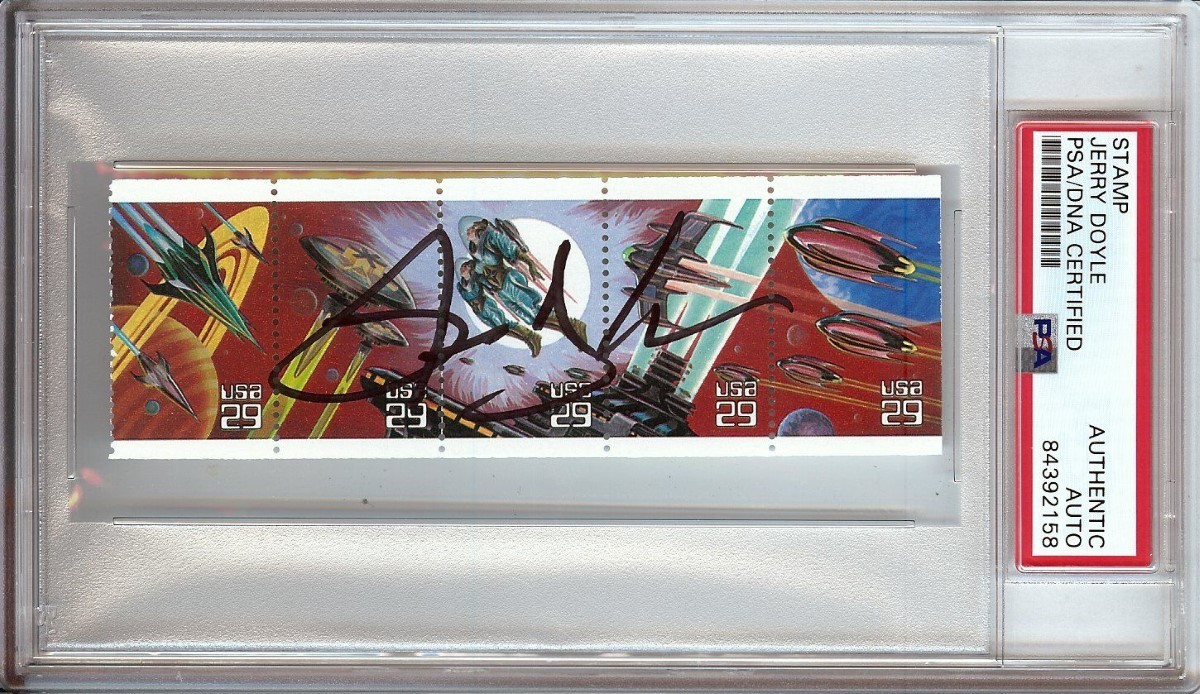 Jerry Doyle Signed Autographed Postage Stamp Strip Babylon 5 PSA/DNA 84392158
