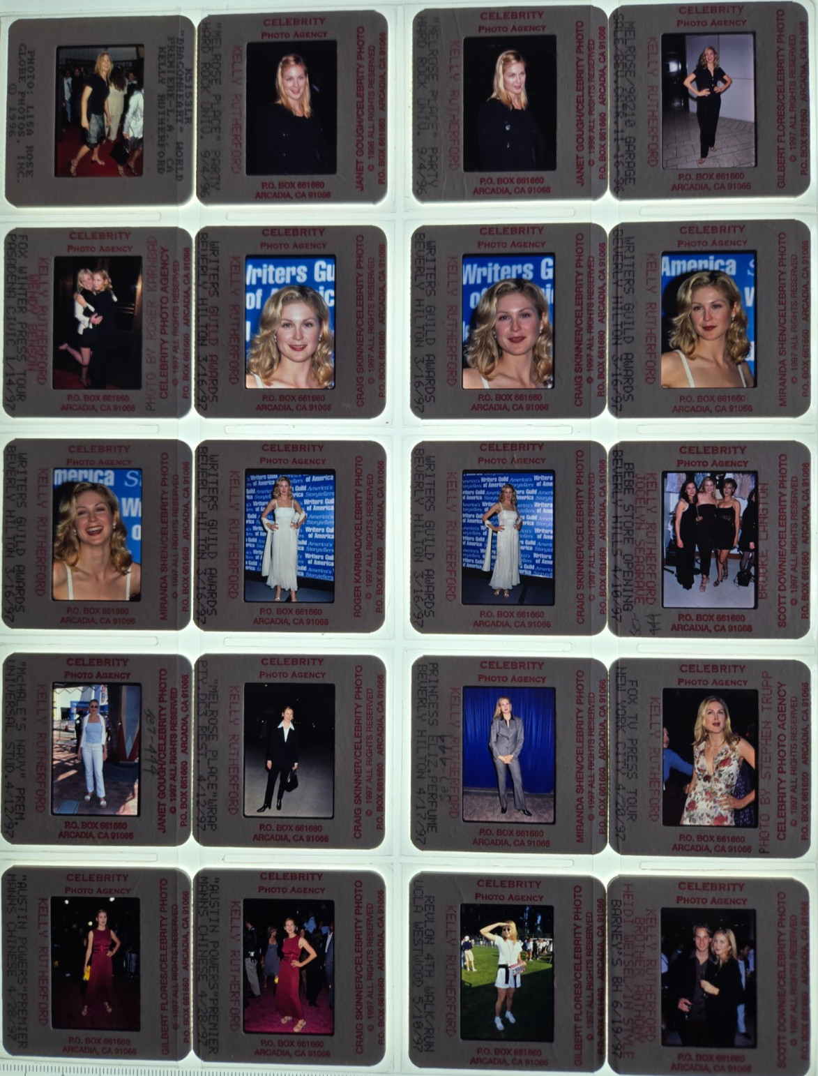 Kelly Rutherford (Melrose Place) 35mm Slide Photo Lot of 21