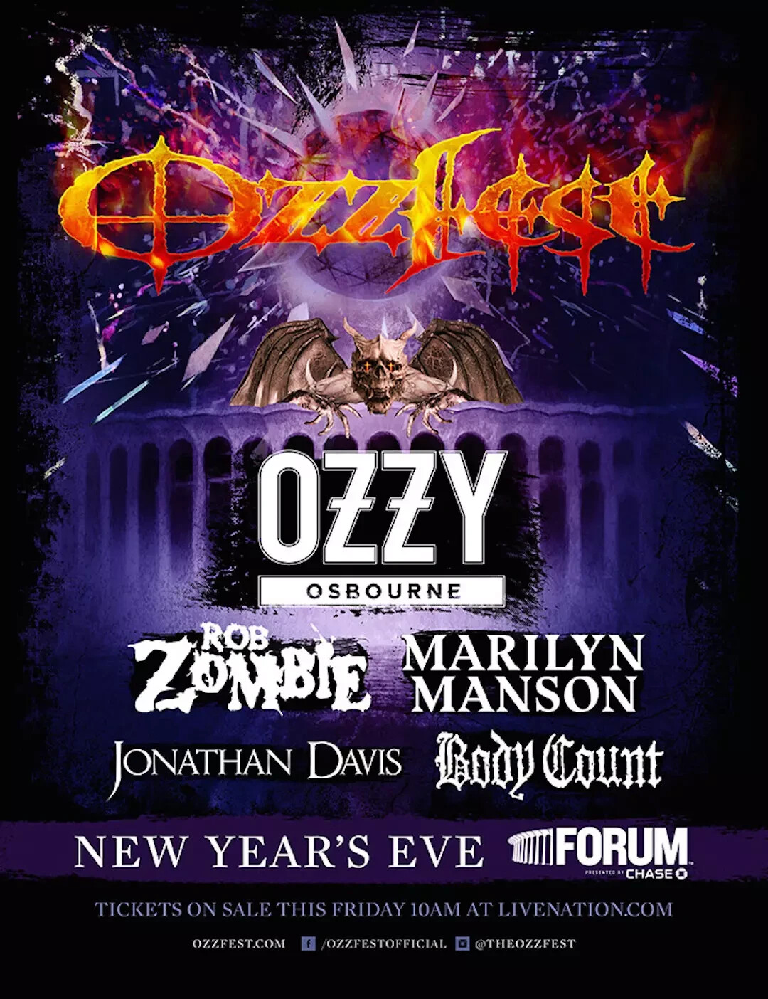 OzzFest New Years Eve 13″ X 19″ Reproduction Concert Poster