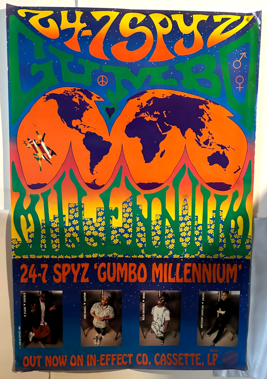 24-7 Spyz Gumbo Millennium Promo Poster 1990 Funk Metal Rock VERY Rare VTG