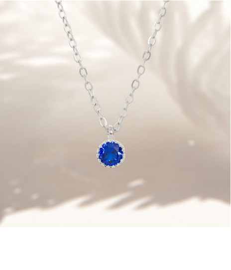Surgical Steel Birthstone Necklace 12 Colors May Emerald Personalized Gift New